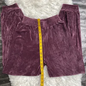 Purple Burgundy Velour Jogger Sweatpants Y2k Lounge Comfy Casual thumbnail 4