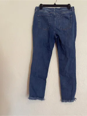 The Free People Skinny Jeans Zip Fly High Waist Light Blue Distressed Raw Hem thumbnail 7