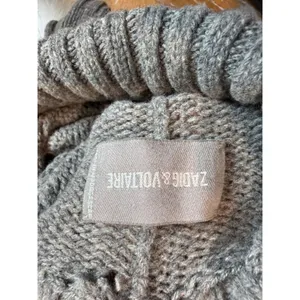 Zadig & Voltaire Alma Amour Grey Merino Wool Sequin Turtleneck Sweater Small thumbnail 6