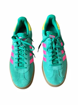 Adidas Originals Gazelle Bold Triple Sole NWOB women’s 8.5 green pink stripe thumbnail 4