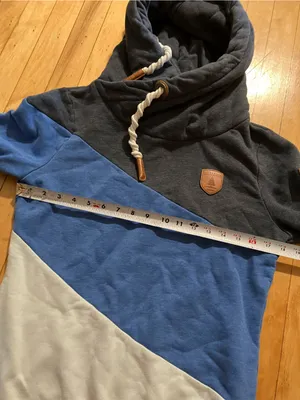 Wanakome Selene Color Block Blue Diagonal Stripes Hoodie Size Small thumbnail 9