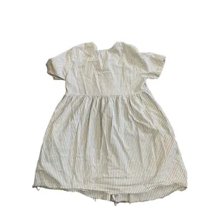 Béchamel tan & white striped a-line dress‎ cottage boho sz Med Petite thumbnail 2
