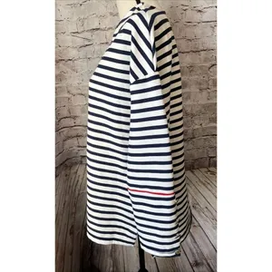 Zara Long Sleeve Blue Stripe Nautical Shirt‎ Gold Buttons Relaxed Size S thumbnail 3