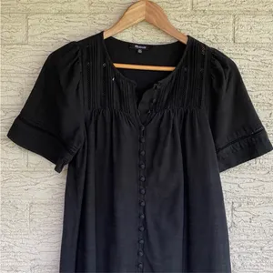 Madewell Pleated Button-Front Shift Dress thumbnail 6