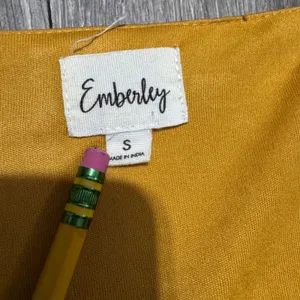 Emberley Women Yellow Geometric Print Maxi Dress Short Sleeve V‎ Neck Bohemian S thumbnail 10