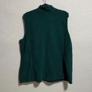 Basic‎ Editions Green Fleece Vest Snowflake Embroidery Zip Up Collar Winter XL thumbnail 7