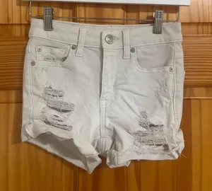American Eagle Super Stretch High-Rise Shortie Denim Jean Shorts Size 00 thumbnail 1