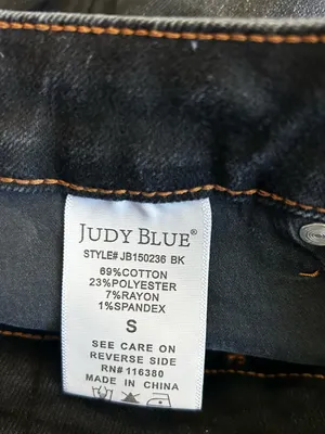 Judy Blue Black Denim Cut Off High Rise‎ Waist Jean Shorts Size Small thumbnail 4