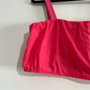 Daily Drills Bubble Crop Top Sports Bra Hot Pink XL Sporty Workout Active Casual thumbnail 2