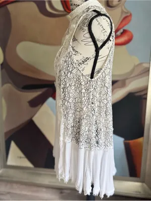 Free People Bohemian White Lace swing tunic thumbnail 5