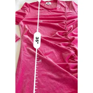 Juicy Couture Barbie Pink Velvet Bodycon Dress Women's XXL Long Sleeve Y2K thumbnail 14