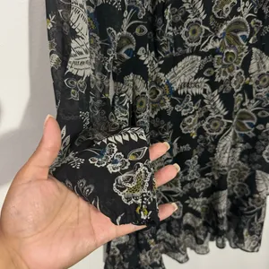 Bailey 44 Viola Floral Ruffle Chiffon Mini Dress Black Multi Size 6 Feminine‎ thumbnail 11