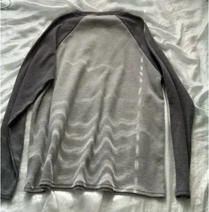 Edikted Oversized Two-Tone Grey Waffle Knit Long Sleeve thumbnail 2