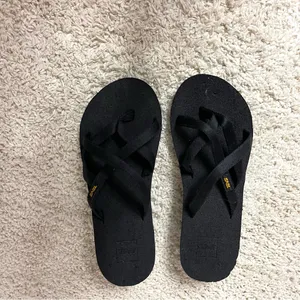 Teva Black Sandals with Yellow Logo thumbnail 2