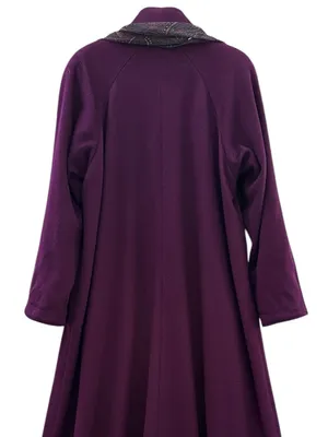 Vintage Casual Corner Purple Wool Long Coat USA Made Trench Scarf Purple Size 8 thumbnail 8