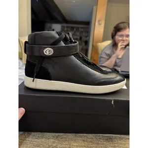 Coach‎ Q9125 C213 Black Leather Suede High Top Sneakers Shoes size 9.5 thumbnail 3
