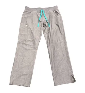 Figs Gray Kade Cargo Joggers with Teal Drawstring thumbnail 1