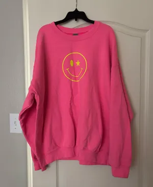 Smiley Face Sweatshirt Gildan thumbnail 1