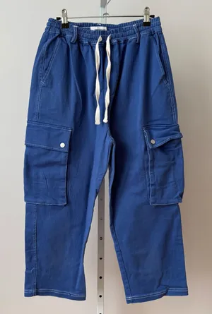 Urban Outfitters‎ sz S Blue Cargo Pants Drawstring Waist Skater Y2K thumbnail 1