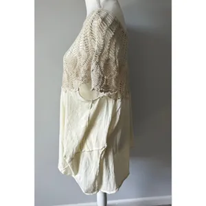 Free People Coastal Knit Cream Oversized Boho Cottagecore Blouse Size XS thumbnail 5