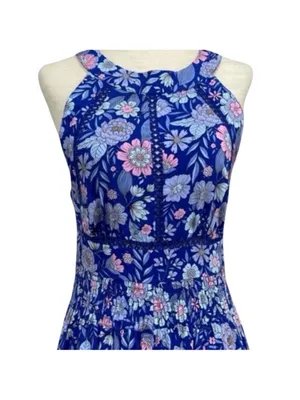 Abel the Label Bluebell Floral Halter Tie Back Full Skirt Maxi Dress XSmall thumbnail 5