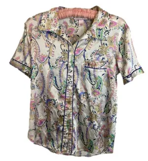 VICTORIA’S Secret satin paisley sleep shirt size small thumbnail 1