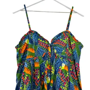 NWT Farm Rio Tropical Print Midi Dress Ruffle Bust Spaghetti Strap Size Small thumbnail 3