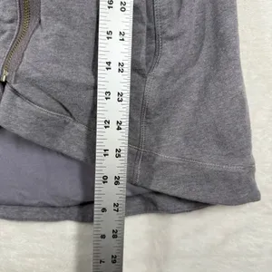 Lululemon Savasana Jacket Heathered‎ Coal Gray Asymmetrical Zip Thumbholes 6 thumbnail 7