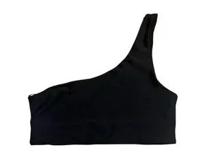 Aqua Athletic Women's One-Shoulder Sports Bra Black XS Activewear NWT thumbnail 4