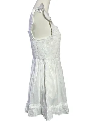 Anthropologie Peregrine Dainty Cottage Square Neck Mini Dress White Medium NWT thumbnail 6