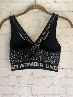 Under‎ Armour Black and White Speckled Sports Bra Woman’s Size Large thumbnail 2