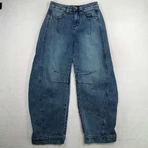 BDG 24 Elise Barrel Jean Blue High Rise Balloon Horseshoe Leg Slouchy Relaxed thumbnail 3