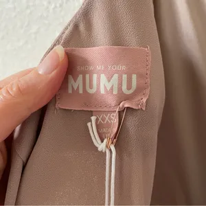 Show Me Your Mumu Lauren Tie Back Maxi Dress Soft Beige Chiffon Size XXS Wedding thumbnail 6