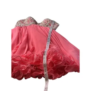 Evenings by Allure Strapless Coral Pink Embellished Corset Dress Size‎ 6 Formal thumbnail 4