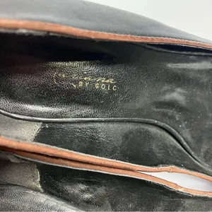 Nariana‎ by GOLC vintage peep toe pumps black leather size 7 thumbnail 7