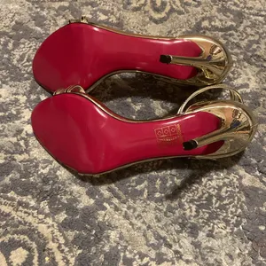 Colour Cherie Gold And Clear Women's Stiletto Heeled Sandals Size 37 thumbnail 5