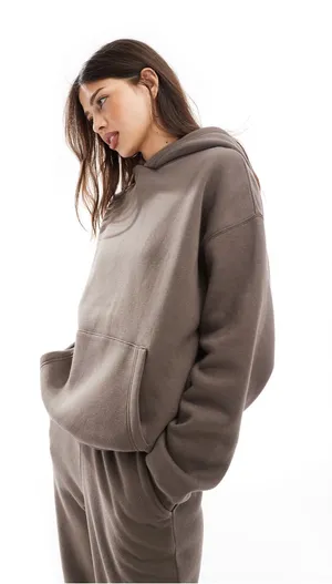 Cotton On Women's Hoodie Sweatshirt in dark truffle thumbnail 1