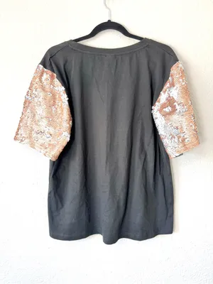 Gameday Couture Dallas Cowboys Football Sequin Sleeve T Shirt Blouse Size Medium thumbnail 3