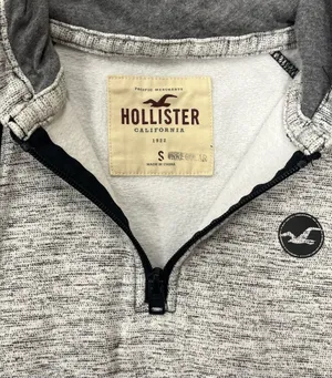 🎮 Hollister Heather Gray Quarter Zip Hoodie thumbnail 4