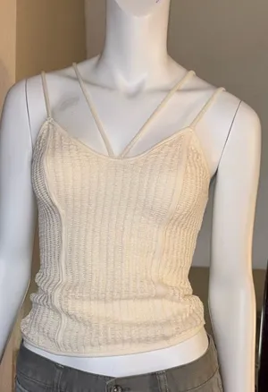 Ivory Lace Fitted Tank by 33 Coastal Tan thumbnail 1