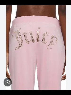 Juicy Couture Pink Velvet Logo-Studded Track Pants And Top Large thumbnail 2