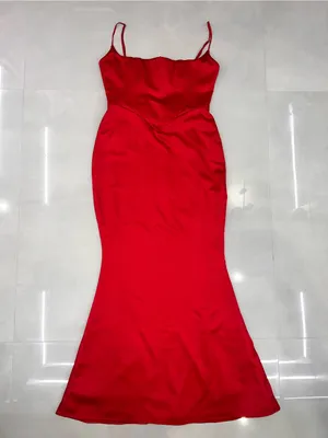 House Of CB Olivette Corset Red Satin Gown thumbnail 8