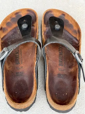 Birkenstock Ramses Black Leather Thong Sandals Sz 38 Flip Flop Gizeh Style thumbnail 3