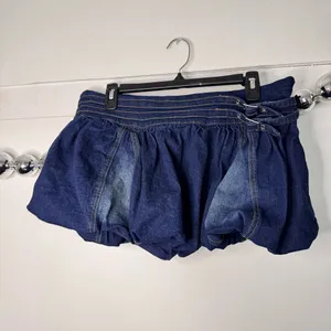 Edikted Double Belted Denim Bubble Skort NEW thumbnail 4