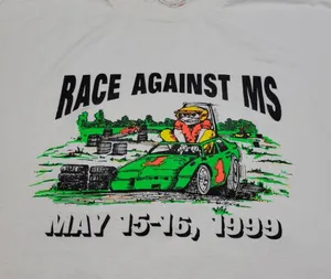 Hanes Vintage Shirt Size XXL Vintage 90s Shirt Race Against MS 1999 Graphic Tee Unisex T-shirt thumbnail 4