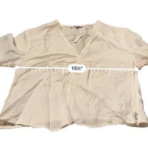 Madewell Brushed Ruched-Front Long Sleeve V Neck Top in Lighthouse Sz 0‎ NEW thumbnail 12