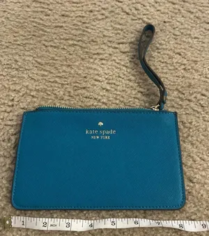 Kate Spade Wristlet Clutch Bag with Logo & Zip Closure teal thumbnail 1