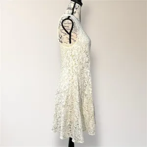 Free People Ivory Miles of Lace Mini Dress Sleeveless Boho Spring Wedding Guest‎ thumbnail 3