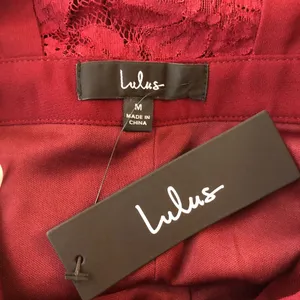 Lulus Kiska Burgundy Lace Wide-leg Jumpsuit Pockets V Neck Pleated M thumbnail 5
