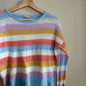Anthropologie hem & thread colorful striped sweater women's size small pullover thumbnail 2